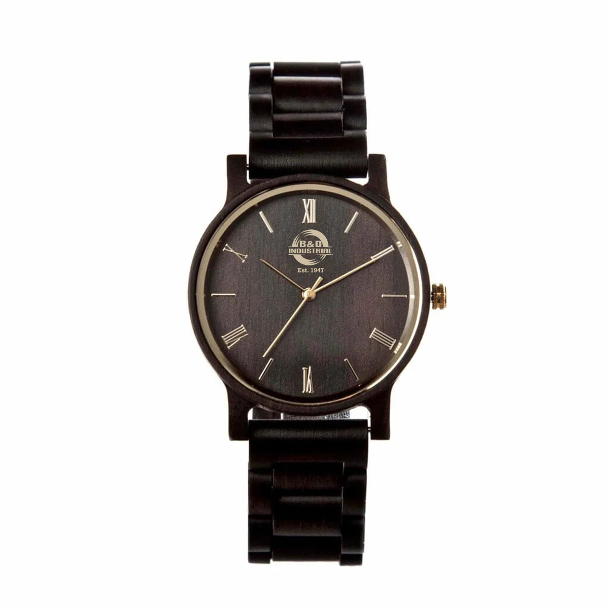 B&D Engraved Ebony Links Watch