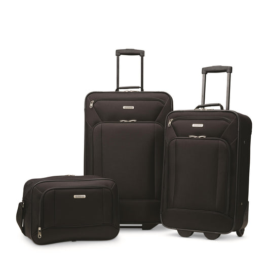 3pc Fieldbrook XLT Nested Luggage Set Black