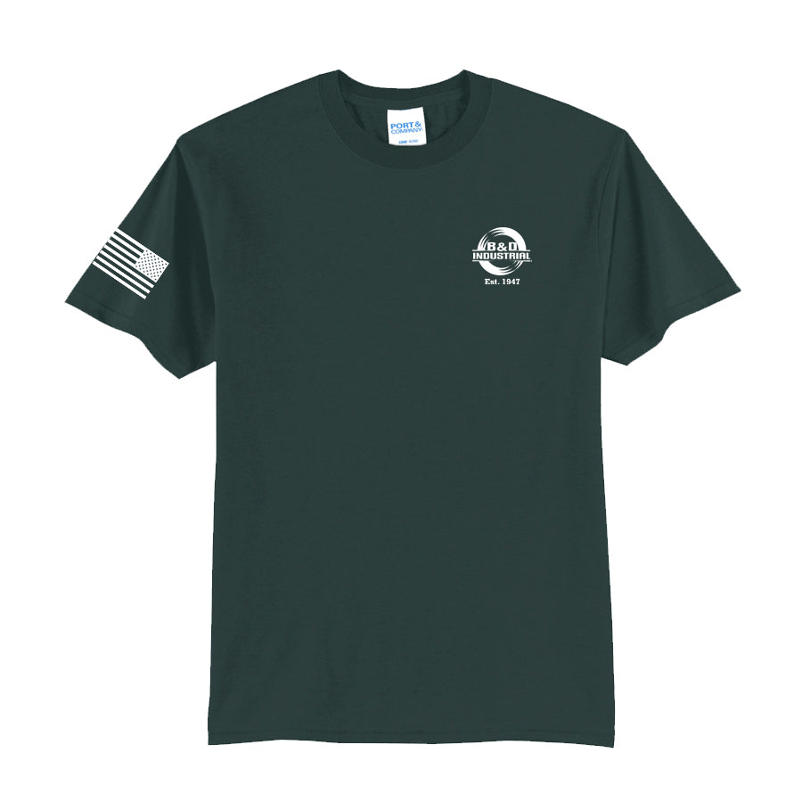 Core Blend Tee w/ Flag - Dark Green