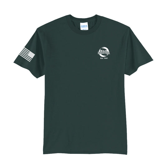 Core Blend Tee w/ Flag - Dark Green