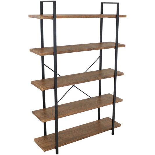 Sunnydaze Industrial Style 5-Tier Bookshelf