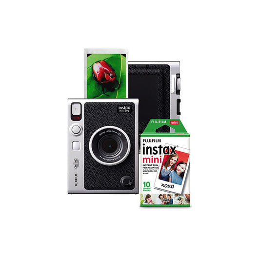 Instax Mini Evo Hybrid Camera/Smartphone Printer Bundle w/ 10 Pack of Film