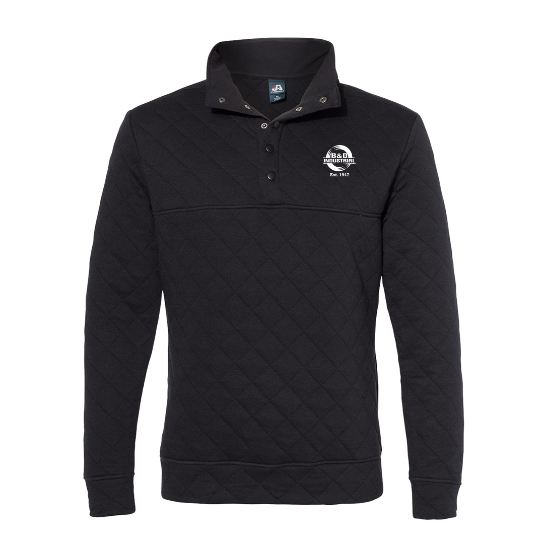 B&D Men's Quilted Half-Snap Pullover
