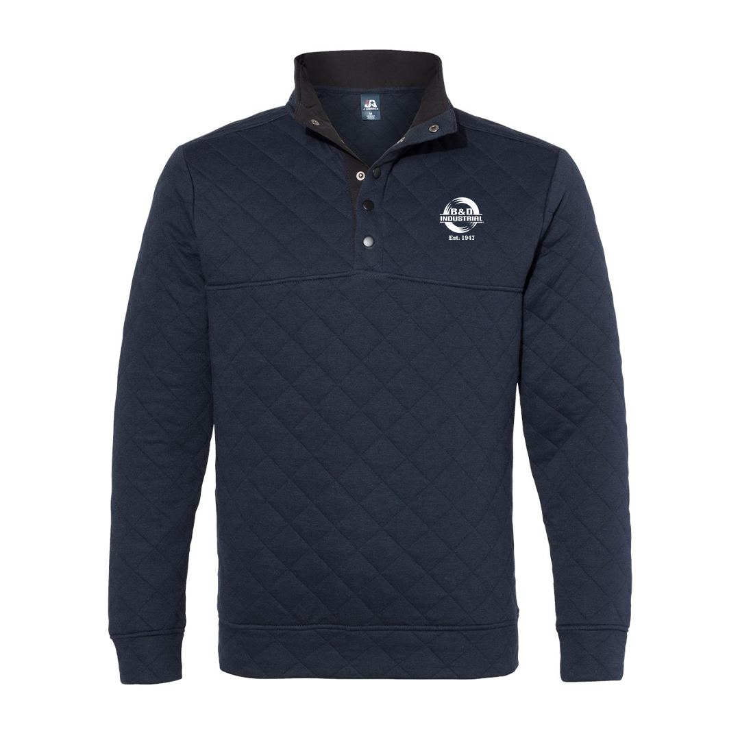 B&D Men's Quilted Half-Snap Pullover