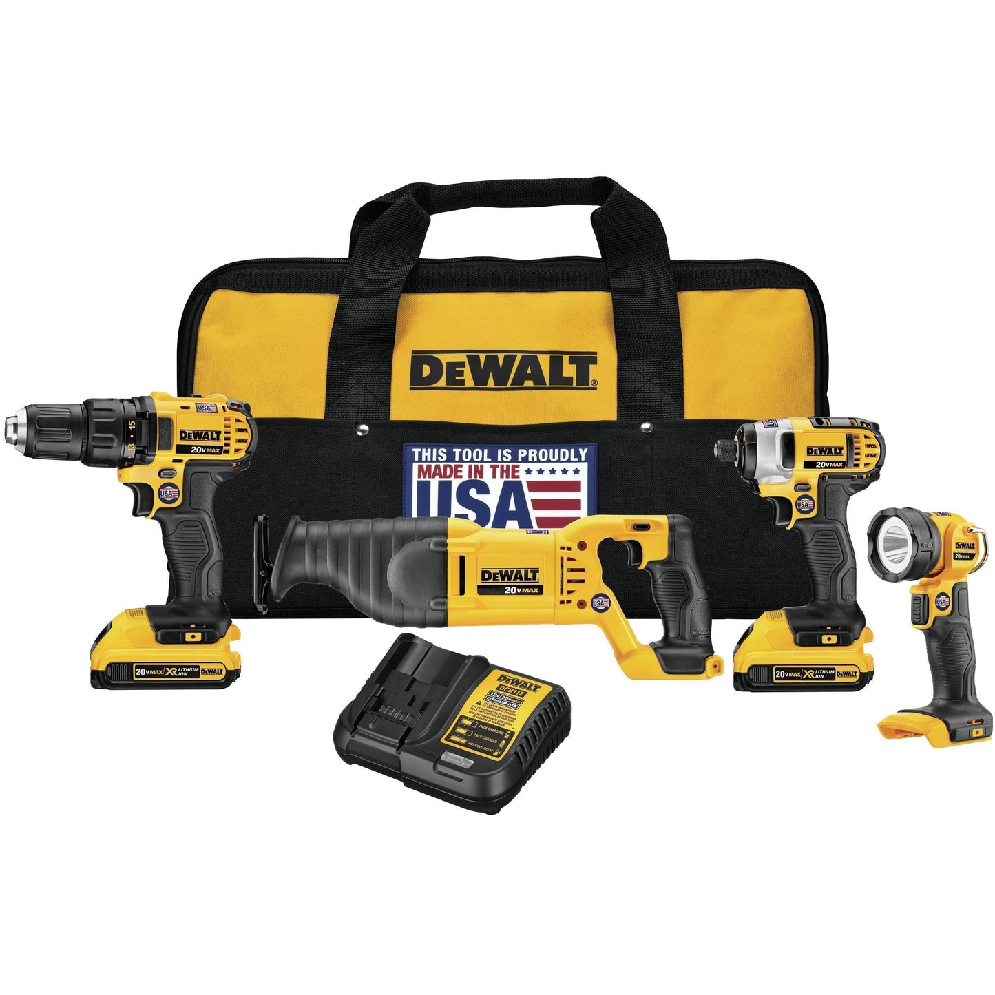 DeWalt 20V MAX Brushless 4-Tool Combo Kit w/ 2 Batteries