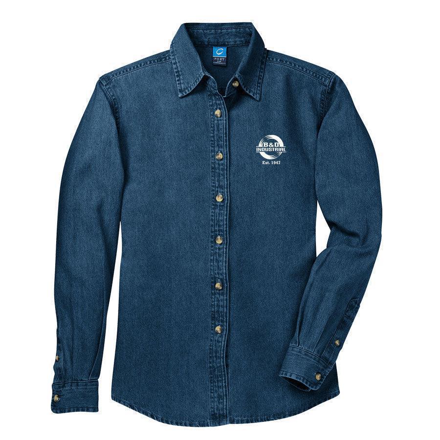 READY TO SHIP -  Ladies Long Sleeve Value Denim Shirt